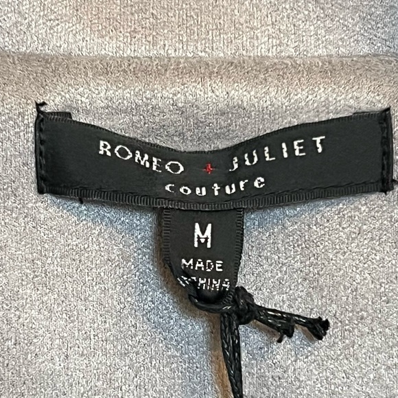 NWT Romeo & Juliet Couture Light Grey Suede Moto Jacket - Size M - Picture 7 of 11